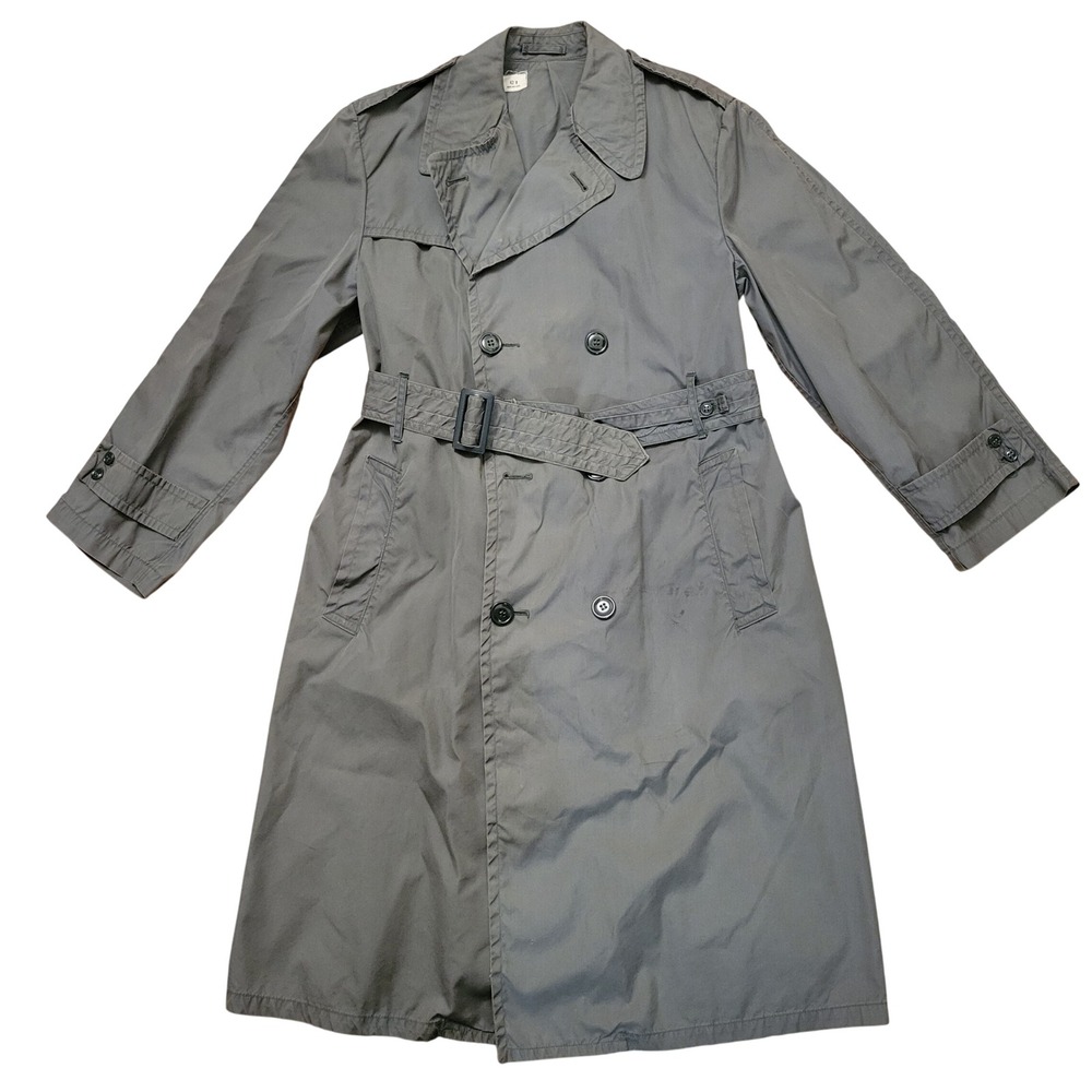 Vintage Vietnam Era US Military Army Green Quarpel Trench Raincoat 42R Gorpcore - Picture 1 of 13